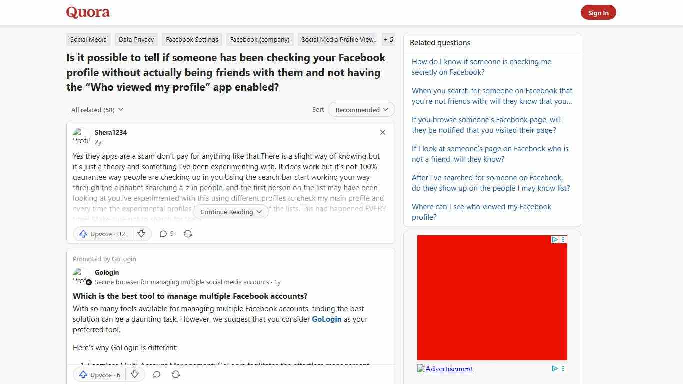 Is it possible to tell if someone has been checking your Facebook profile without actually being friends with them and not having the “Who viewed my profile” app enabled? - Quora